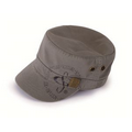 Washed Chino Twill Cadet Military Hat w/Metal Mesh Eyelets
